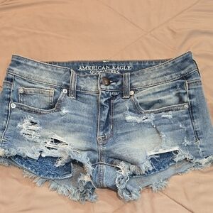 American Eagle Outfitters Ripped Blue Denim Shorts